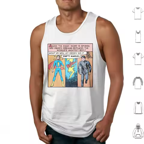 Captain Jr Transforms Back To Freeman Tank Tops Print Cotton Captain Jr Captain Jnr Freeman Captain 