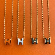 Hermes H 字項鍊 金色