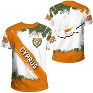 Fashion Cyprus Flag Graphic Football T Shirts Summer Casual Crew Neck 3D National Emblem Printed T-s