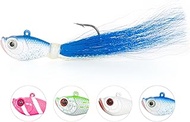 BLUEWING Bucktail Jig with High Carbon Steel Hook 2pcs Lead Head Jig Saltwater Fluke Lure Hair Jig f
