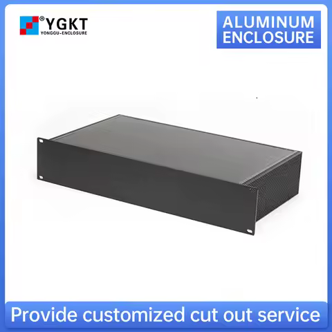 Customized controller sheet metal enclosure Aluminum Industrial Electronics case 19 inch 2U rack mou