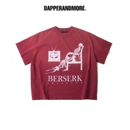 DAPPERANDMORE Wash T-SHIRT "BERSERK WASHED T-SHIRT" Boxy Form 100% Cotton 300GSM - Red