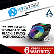 ARCTIC P12 PWM PST ARGB 120MM CASE FAN - BLACK (3 PACK) - ACFAN00232A