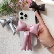Korean Style New Big Bow Padded Mobile Phone Sticker Decorative Stand Girl Creative Bow Telescopic A