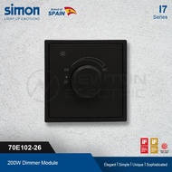 Simon i7 Black Dimmer Switch 200W - Black (Without Frame)