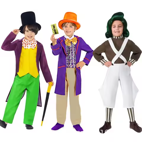 bulk items wholesale lots Halloween Carnival Kids Children Oompa Cosplay Loompa Fantasia Costume