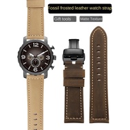 Fossil Watch Strap Genuine Leather Male ME3099/BQ2364 Dark Brown Retro Matte Watch Strap 19mm20mm21mm22mm23mm24mm