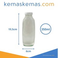 350ml Flat Glass Bottle | 350ml Glass Juice Bottle | Kale Glass Bottle