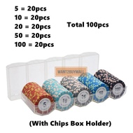 100pcs Set Premium Monte Carlo Casino Poker Chips Poker Monte Carlo Texas Holdem Poker Game Playing 