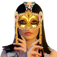Women Egyptian Snake Masquerade Mask Gold Queen Costume Mask Medusa Eyemask Greek Roman Theme Half M
