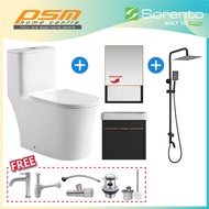 Sorento Bathroom One Piece Design Toilet Bowl WC Bathroom Aluminium Material Basin Cabinet Shower Se