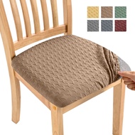 Jacquard Square Seat Cushion Cover Elastic Dining Chair Covers Dining Room Seat Cushion Slipcover Anti-Dust Seat Chair Protector