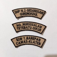 School Location Embroidery Bet Size 8x2.8 CM Full Colorpilihan Available in Many Colors, Can Request