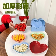 Thick PP Love Heart Plate Plastic PP Household Dish Plate Breakfast Plate Cake Dessert Small Plate S