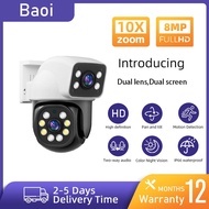 Boai 2 lens 2 screen viewing wireless CCTV camera WIFI 8MP 4K PTZ outdoor CCTV waterproof PC293