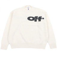 【5積分】全新未使用 □ OFF-WHITE 24AW OMHE198F24 共享LOGO針織圓領衫 奶油色/黑色 M碼 義大利製造 正品 男士零售價 101,200日元