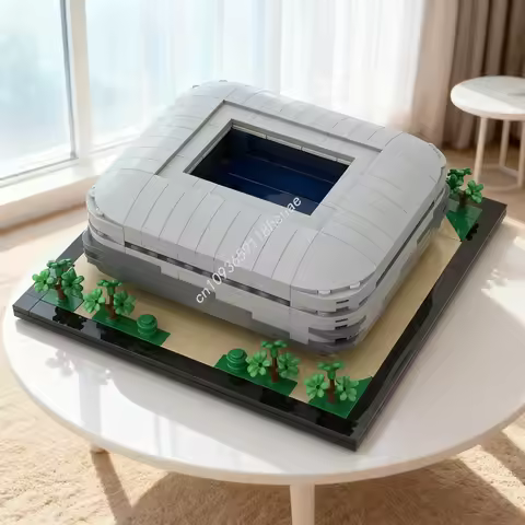 598pcs MOC New Santiago Bernabeu Stadium Model Building Toys Blocks Architecture Idea Education Bric