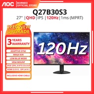AOC Q27B30S3 27" QHD Monitor - 2560x1440 (QHD)/120Hz/1ms/HDR10/IPS