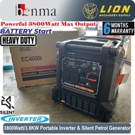 BENMA 3800Watt/3.8KW Portable Inverter & Silent Petrol Generator EC4000i - Battery Start - 6 Months 