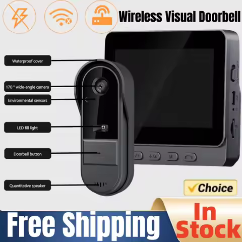3/1PCS Screen 2.4G Wireless Visual Intercom Doorbell with Screen Smart Camera Doorbell HD Video Moni