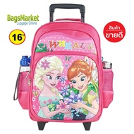 BagsMarket Luggage 16 นิ้ว Wheal กระเป๋าเป้มีล้อลากสำหรับเด็ก เป้สะพายหลังกระเป๋านักเรียน 16 นิ้ว รุ