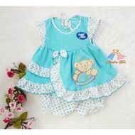 [L-016] Planet Kids Baby Girl Dress, Beautiful Floral Pattern for Ages 0-3 Months