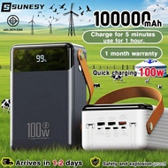 【24H SHIP】Bank Kuasa SUNESY 100000mAh Dibina dalam 2 Kabel 100000mAh powerbank heavy duty originalLa