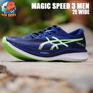 [WIDE] Asics - Magic speed 3 2E - รองเท้าวิ่ง รหัส 1011B704 401 สี น้ำเงินเข้มคาดเขียว FF Blast+ Car