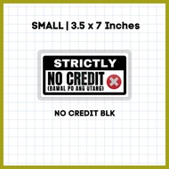 ♙ ♝ ∈ Laminated | No Credit Signage | Bawal Utang Signage
