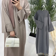 Women Cotton Linen Casual Abaya Fashion Designer Breathable Modest Basic Maxi Dress