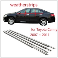 รถยนต์นอกหน้าต่างปั้น Weatherstrip ซีลเข็มขัดแถบอากาศพลาสติกตัดสำหรับ TOYOTA CAMRY ACV40 ACV41 2006 2007 2008 2009 2010 2011