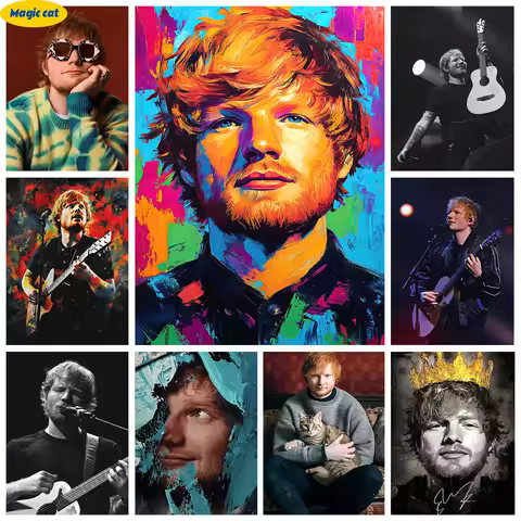 Ed Sheeran 5D Diamond Painting Pop Singer Picture Diamond Cross Stitch Embroidery Handmade Music Pos