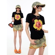 1JINN STUDIO Dopamine Hot Diamond Fashion Short Sleeve T-Shirt Comfortable To Wear Summer Style S-3X