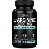 Zeal Naturals L Arginine 3000mg (150 Tablets | 1000mg) Maximum Dose L-Arginine Nitric Oxide Suppleme