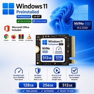 Windows 11 Pro NVMe SSD M.2 2230 | Preinstalled & Activated | Microsoft Office Included | 128GB 256G
