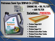 (Proton) Petronas Syntium 800 Semi Synthetic SN10w40 Engine Oil 4L + 1pc Proton Oil Filter PC121102 + Air Filter