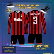 Custom Fantasy Football Jersey 4C M1L4N H0ME R3TRO 1993-1994 – Full Printing Dryfit Milano | Name & 