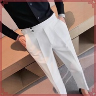 MY Double Side Adjuster Gurkha Pants Cutting Slim Fit Seluar Slack Lelaki Smart Casual High Waisted 