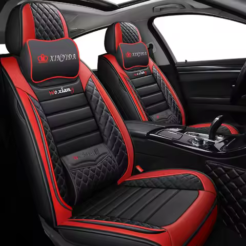Black Red Leather Car Seat Covers For Audi A4 B8 B6 B7 Avant A3 8P A5 Sportback Q2 Q3 A7 Q7 4L 100 C