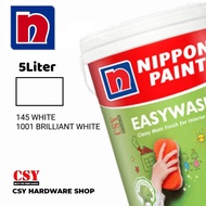 NIPPON PAINT EasyWash 5 Liter Water Based Interior Wall Paint (Matt) / Cat Dinding Dalam Rumah