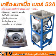 เครื่องบดเนื้อ เบอร์ 52A กำลังมอเตอร์ 3.0KW กำลังผลิต 350KG/H เบอร์ 52 คุณภาพดี รับประกันคุณภาพ เครื่องบดเนื้อ เครื่องบดไก่