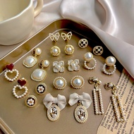 Bow Pearl Earing Clip Subang Klip Fake Earring for Women No Pain No Allergies Korean Earrings 2023 F