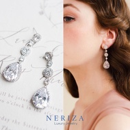 Neriza Jewelry/ ต่างหูระย้าเพชรสังเคราะห์ประกายเทียบเท่าเพชรแท้ NE008