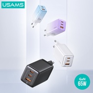 Usams CC180 SANDRU Charger Adapter GaN Usb +2Type-C 65W