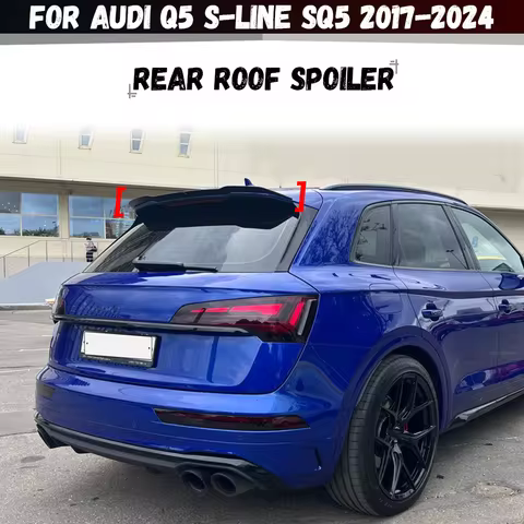 For Audi Q5 S-line MK2 SQ5 2017-2024 Car Rear Trunk Boot Roof Lip Spoiler Cap Tail Wing Bodykit Acce