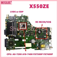 LVDS A10-7400 PM X550ZE With A8-7200 A10-7400 CPU Mainboard For Asus X550ZA X550Z VM590Z K550Z X555Z