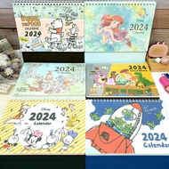 Disney 2024 Desk Calendar A5 Triangle The Little Mermaid Pooh Three-Eyed Monster Toy Story Mickey Memo Annual Planner Monthly