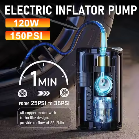 Portable Car Tire Air Pump Tire Inflator Pump Air Compressor for pneumatic Electrical Appliances For
