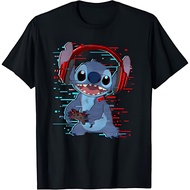 Disney Lilo & Stitch Gamer Glitch Headset and Controller T-Shirt