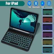 Goojodoq Backlight for ipad Case with Keyboard Pencil Holder 9/8/7th Gen Air 4 Pro 11 Smart Cover